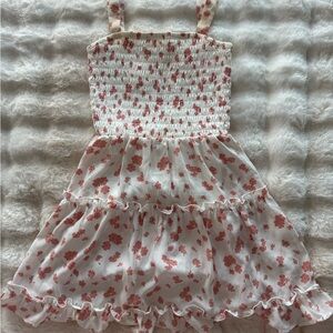 Sienna Sky White and Red Floral Kids Dress